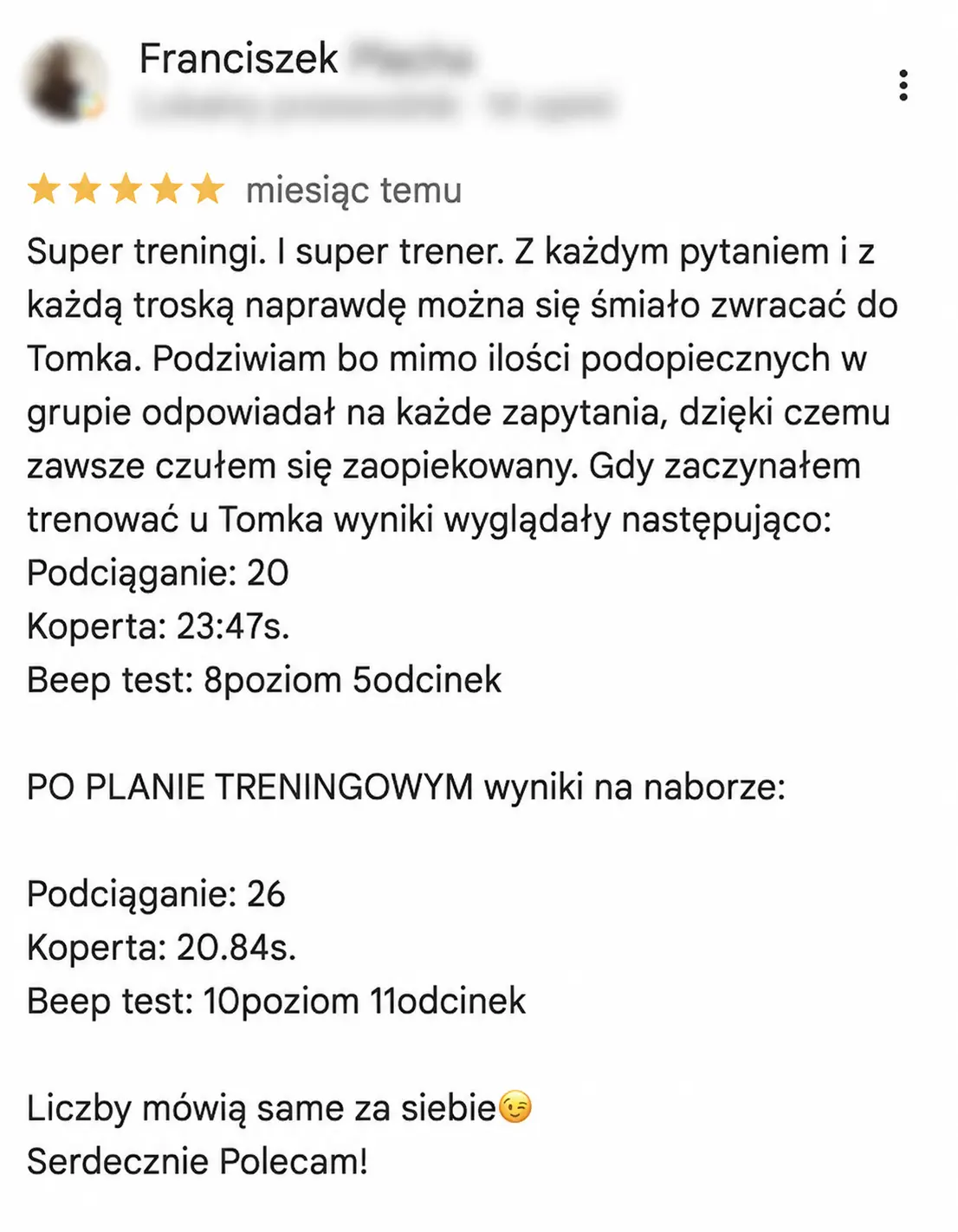 Opinia uczestnika i progres po planie treningowym do naboru do PSP